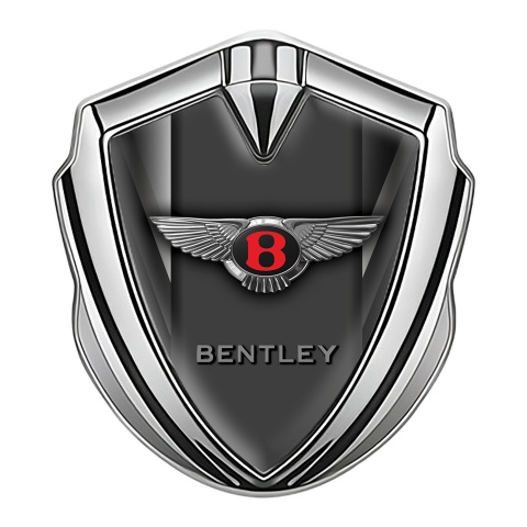 Bentley Bodyside Domed Emblem Silver Grey Elements Red Logo Edition