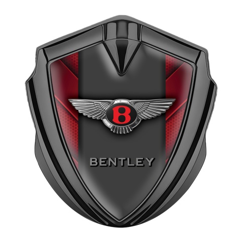 Bentley Bodyside Badge Self Adhesive Graphite Red Dot Base Classic Logo