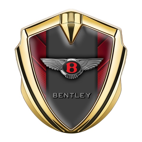 Bentley Bodyside Badge Self Adhesive Gold Red Dot Base Classic Logo