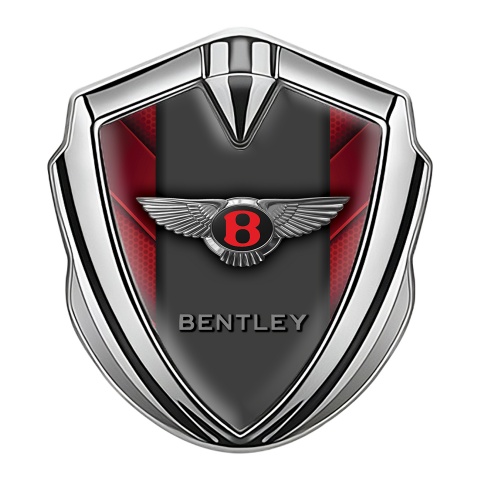Bentley Bodyside Badge Self Adhesive Silver Red Dot Base Classic Logo