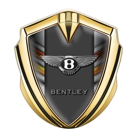 Bentley Tuning Emblem Self Adhesive Gold Colorful Lines Center Pilon