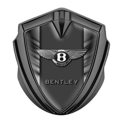 Bentley Fender Emblem Domed Badge Graphite Grey Lines Classic Edition