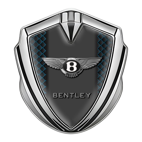 Bentley Trunk Metal Emblem Badge Silver Blue Fence Effect Classic Logo