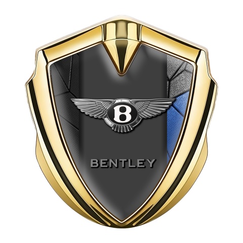 Bentley Bodyside Domed Emblem Gold Black Blue Mosaic Center Pilon