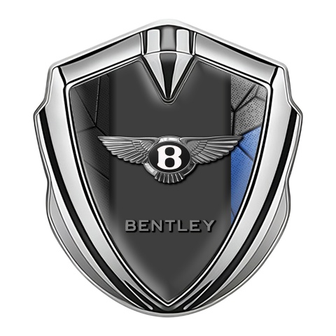 Bentley Bodyside Domed Emblem Silver Black Blue Mosaic Center Pilon