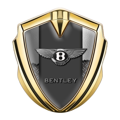 Bentley Bodyside Badge Self Adhesive Gold Torn Metal Grid Classic Logo