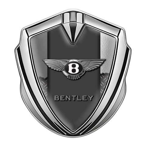 Bentley Bodyside Badge Self Adhesive Silver Torn Metal Grid Classic Logo
