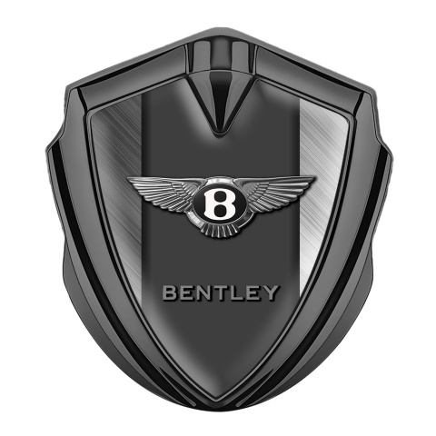 Bentley Fender Emblem Badge Graphite Brushed Aluminum Effect Clean Logo