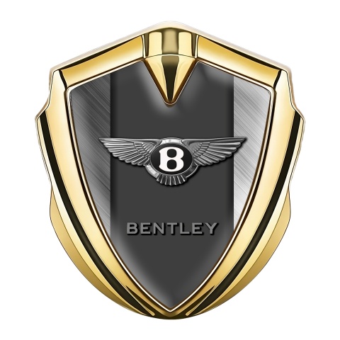 Bentley Fender Emblem Badge Gold Brushed Aluminum Effect Clean Logo