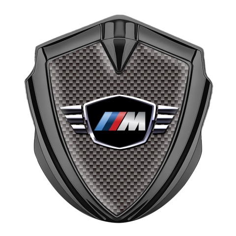 BMW M Power Emblem Auto Zeichen Graphit Tonfarbe mit Carbon Basis