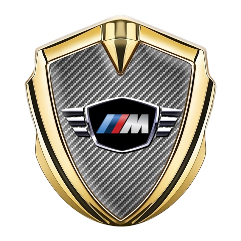 BMW M Power Emblem Abzeichen Goldtonfarbe Mit Kohlenstoff Stil basis