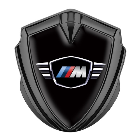 BMW M Power Emblem Aufkleber Autozubehor Graphit Tonfarbe mit Schwarz Basis