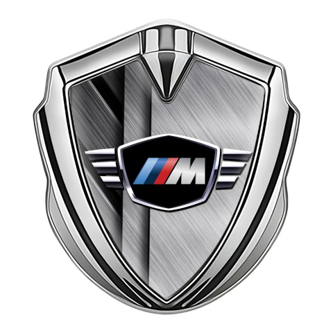 BMW M Power Emblem Logo Schriftzug Aufkleber Silbertonfarbe mit Graphit Basis design