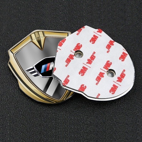 BMW M Power Aufkleber Emblem Goldtonfarbe Und Diagonalplatte Design
