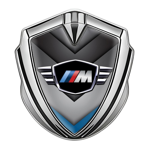 BMW M Power Seitenflugel Emblem Aufkleber Silbertonfarbe mit V Basis Design