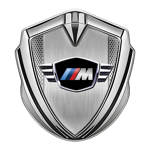 BMW M Power Emblem Aufkleber Autozubehor Silbertonfarbe mit Mattierte Legierung Stil