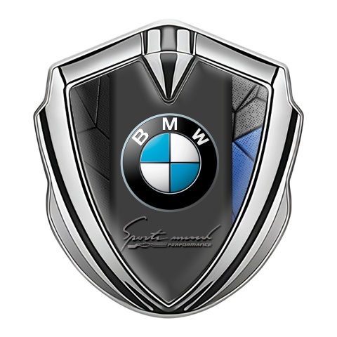 BMW Emblem Logo Schriftzug Aufkleber Silbertonfarbe mit Mosaik 3D Design