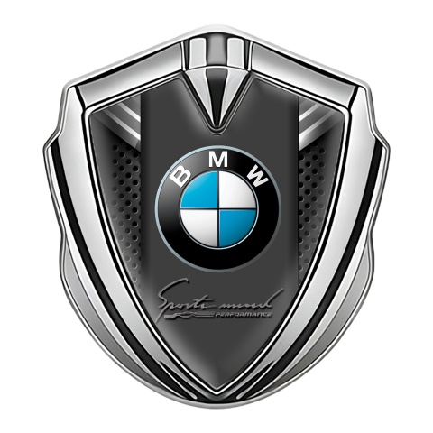 BMW Seitenflugel Emblem Aufkleber Silbertonfarbe Sport Mind Ausführung