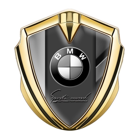 BMW Emblem Aufkleber Autozubehor Goldtonfarbe mit Grau Basis