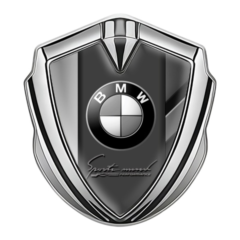 BMW Emblem Aufkleber Autozubehor Silbertonfarbe mit Grau Basis