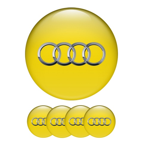 Audi Center Hub Dome Stickers Yellow Dream