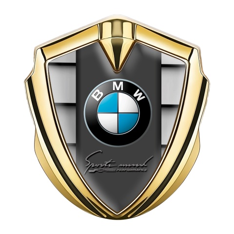 BMW Tuning Emblem Self Adhesive Gold Shutter Sport Mind