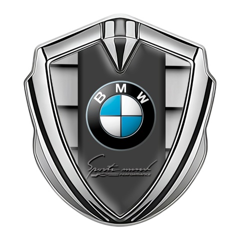 BMW Seitenflugel Emblem Aufkleber Silbertonfarbe Mit Sport Mine Logo