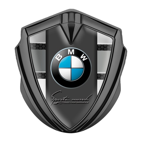 BMW Fender Emblem Badge Graphite Dark Hex Sport Performance