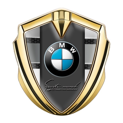 BMW Fender Emblem Badge Gold Dark Hex Sport Performance