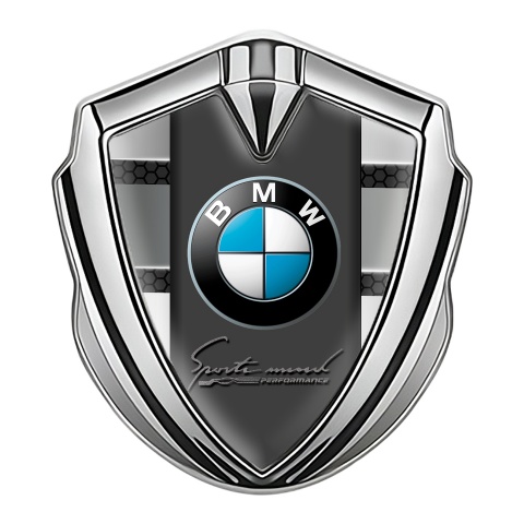 BMW Emblem Abzeichen Silbertonfarbe mit Jalousieneffekt