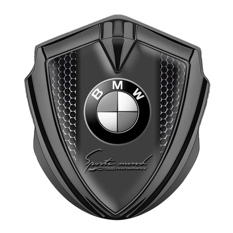 BMW Emblem Auto Zeichen Graphit Tonfarbe mit Perforierter Stahl Ausführung