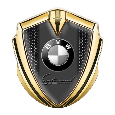 BMW Bodyside Domed Emblem Gold Dark Grate Sport Mind Performance