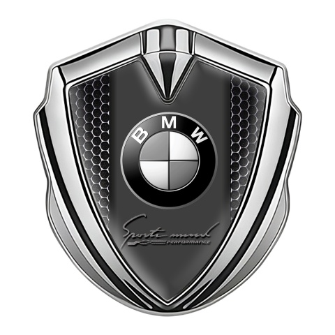 BMW Bodyside Domed Emblem Silver Dark Grate Sport Mind Performance