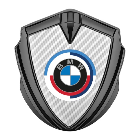 BMW Fender Emblem Badge Graphite White Carbon Color Logo Design