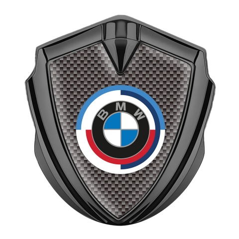 BMW Fender Metal Domed Emblem Graphite Grey Carbon Color Logo Design