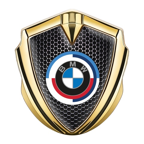 BMW Self Adhesive Bodyside Emblem Gold Dark Grate Color Logo Edition