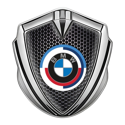 BMW Self Adhesive Bodyside Emblem Silver Dark Grate Color Logo Edition