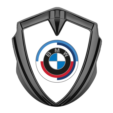 BMW Bodyside Domed Emblem Graphite White Foundation Color Edition