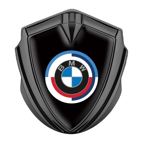 BMW Aufkleber Emblem Graphit Tonfarbe Schwarz Basis mit Neues Logo