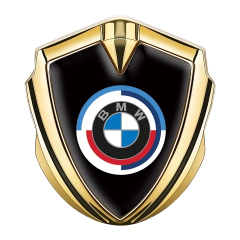 BMW Trunk Emblem Badge Gold Black Foundation Color Logo Design
