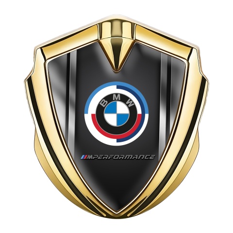 BMW Tuning Emblem Self Adhesive Gold Black Base M Performance