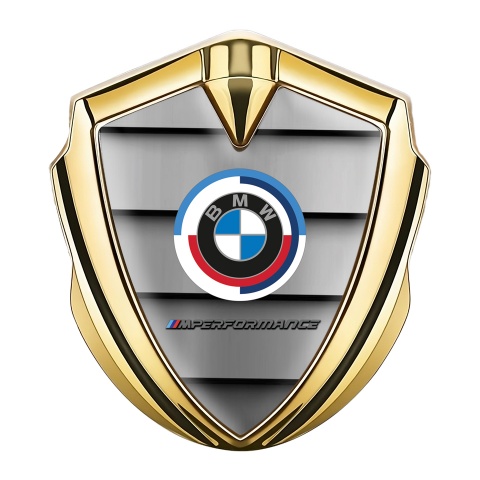 BMW Trunk Metal Emblem Badge Gold Shutter Effect M Performance
