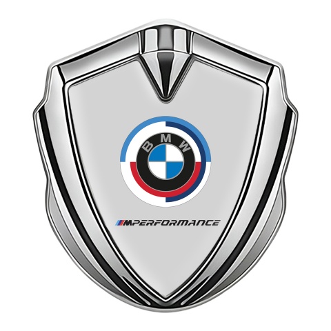 BMW Bodyside Badge Self Adhesive Silver Grey Base M Performance