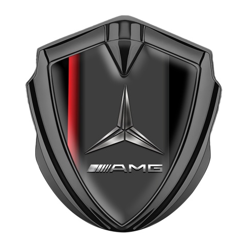 Mercedes Amg Selbstklebendes Metallaufkleber Emblem Graphit Tonfarbe Die Mittelsaule mit rotem Band Design