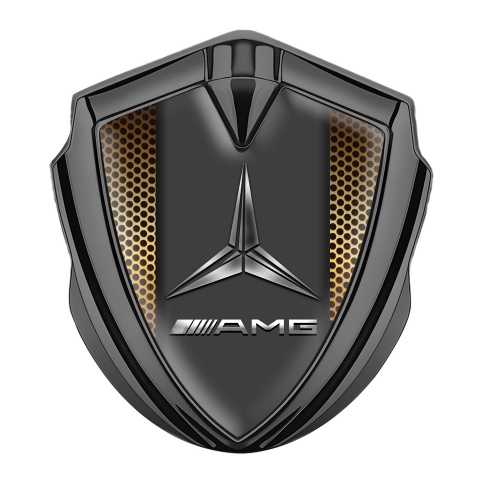 Mercedes AMG Abzeichen selbstklebend Graphit Tonfarbe mit Kupfergittereffekt