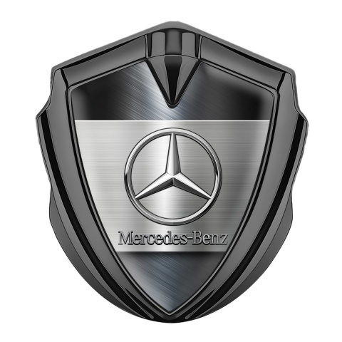 Mercedes Benz Seitenflugel Emblem Aufkleber Graphit Tonfarbe mit Blaulich polierte Legierung Effekt