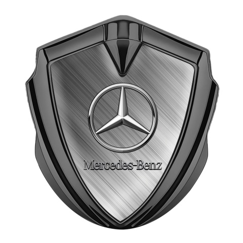 Mercedes Benz Abzeichen selbstklebend Graphit Tonfarbe mit Poliertes Metall Effekt