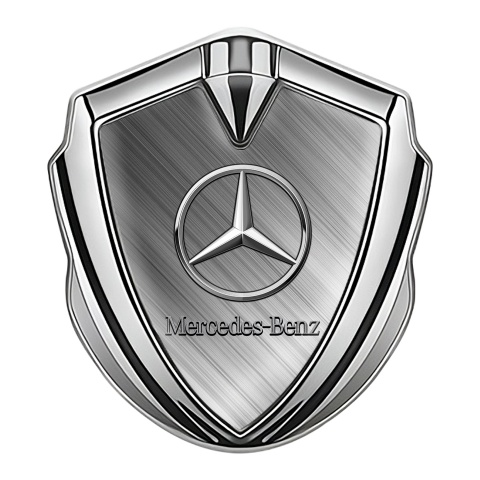 Mercedes Benz Abzeichen selbstklebend Silbertonfarbe mit Poliertes Metall Effekt