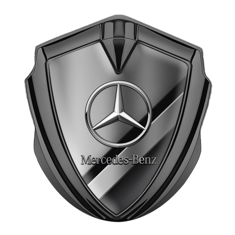 Mercedes Benz Emblem Aufkleber Autozubehor Graphit Tonfarbe mit Sportstreifen Effekt