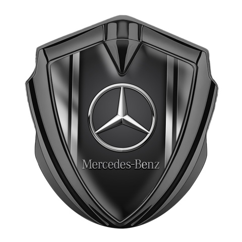 Mercedes Benz Selbstklebendes Metallaufkleber Emblem Graphit Tonfarbe mit Metallhalften Design